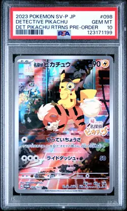 PSA 10 Detective Pikachu 098/SV-P Pre-Order Promo Pokemon Japanese - US NEW CERT - Image 3