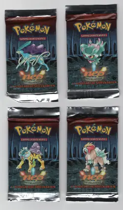 (303270) Pokemon GERMAN NEO REVELATION ARTWORK - 4 Booster Pack SET 1ST EDITION - Image 1