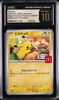 2025 POKEMON JPN MEGA EVOLUTION MCDONALDS PROMO #020/M-P PIKACHU CGC 10 PRISTINE - Image 1