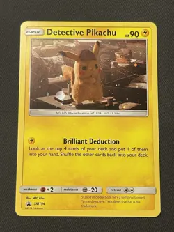 Detective Pikachu Holo SM194 Black Star Promo S&M Light Play+ Pokemon TCG - Image 1