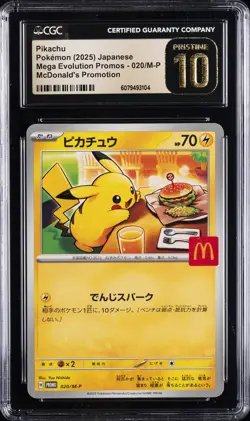 2025 POKEMON JPN MEGA EVOLUTION MCDONALDS PROMO #020/M-P PIKACHU CGC 10 PRISTINE - Image 1