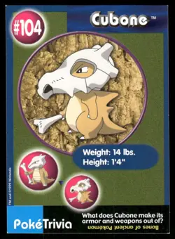 Pokemon Tcg Cubone #104 Pokemon Burger King LP - Image 1