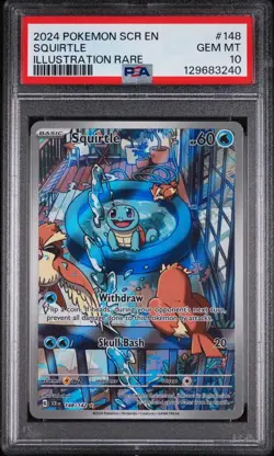 2024 POKEMON SCR EN-STELLAR CROWN ILLUSTRATION RARE #148 SQUIRTLE PSA 10 - Image 1
