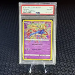 Zacian 082/185 Swsh04: Vivid Voltage Holo PSA Gem Mint 10 Pokemon TCG - Image 1