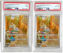 2024 Pokemon SVP EN Mimikyu #075 PSA9&8 Paldean Fates ETB Promo set - Image 1