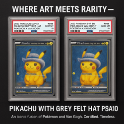Pikachu with Grey Felt Hat PSA 10 ×2 Set / Pokemon × Van Gogh Museum 2023 Promo - Image 1