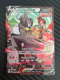 Pokemon TCG Single Strike Urshifu V Ultra Rare TG18/TG30 Brilliant Stars NM - Image 1