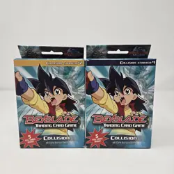 2003 Beyblade Trading Card Game Collision Starter Decks #1 + #2 Cards 5 Foil New - Image 1