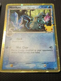 Mimikyu Delta Species BLACK STAR PROMO card COSMOS HOLO SWSH136 Pokemon NM - Image 1