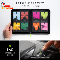 Vault X 4 Pocket Trading Card Zip Binder, 160 Cards, Premium Exo-Tec Album Mater - Image 3