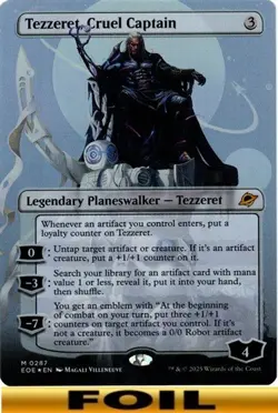 1x - Tezzeret, Cruel Captain - FOIL BORDERLESS - Edge of Eternities - NM MTG - Image 1