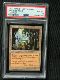 1997 magic the gathering card ANGIENT TOMB TEMPEST GEM MT 10 PSA - Image 1