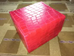 Premium Single Deck Box 100+ Cards Case Red Synth. leather scales - Image 1