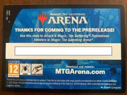 Foundations Prerelease MTG Arena Code Magic The Gathering: 6 Online Packs - Image 1