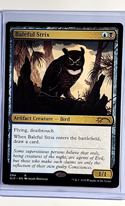 2020 MTG Magic the Gathering SLD Secret Lair #94 Baleful Strix - Image 1