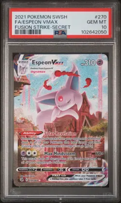 2021 POKEMON SWORD & SHIELD FUSION STRIKE SECRET FULL ART/ESPEON VMAX PSA 10 - Image 1