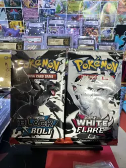 English Pokemon Scarlet and Violet, One black bolt and One white flare (2 Packs) - Image 1