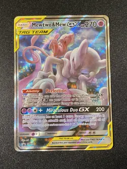 Pokemon Mewtwo & Mew GX SM191 Tag Team NM/Mint Black Star Promo Sun & Moon - Image 1