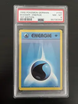 Pokemon Karte - Wasser Energie 1st Edition - Base Set - PSA 8 - 102/102 deutsch - Image 1