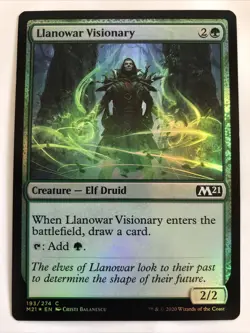 MTG Core Set 2021 Llanowar Visionary Foil 193/274 LP - Image 1