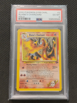 Pokemon Blaine's Charizard 2/132 Gym Challenge Holo Rare Vintage Graded PSA 6 EX - Image 1
