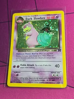 Dark Slowbro # 12/82 Pokemon TCG Team Rocket Holo Rare Vintage English SWIRL HP - Image 1