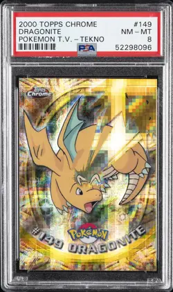 2000 TOPPS CHROME POKEMON T.V. TEKNO #149 DRAGONITE PSA 8 - Image 1