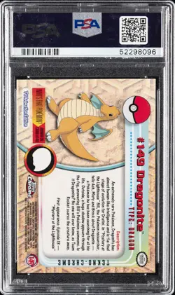 2000 TOPPS CHROME POKEMON T.V. TEKNO #149 DRAGONITE PSA 8 - Image 2