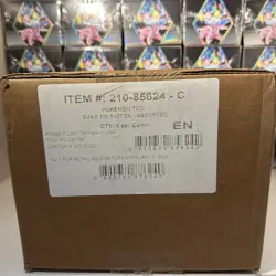 6 x Pokemon Paldean Fates Tins - Large 5 Pack Version (30 Boosters)- Sealed Case - Image 1