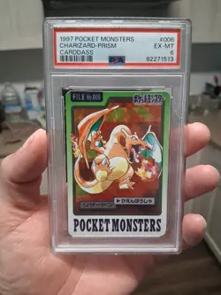 PSA 6 [1997 Pocket Monsters Charizard Prism] Carddass #006 - Image 3