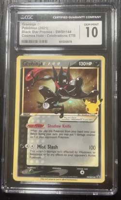 Pokemon Greninja Star SWSH144 TCG Celebrations Black Star Promo CGC 10 - Image 1
