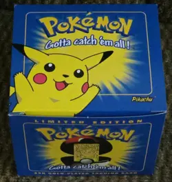 Pokemon Burger King 23k Gold Plated Trading Card PIKACHU Sealed In Blue Box, New - Image 1