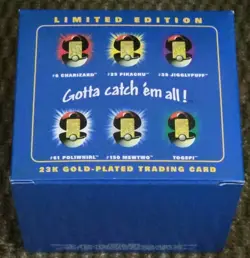 Pokemon Burger King 23k Gold Plated Trading Card PIKACHU Sealed In Blue Box, New - Image 2