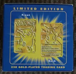 Pokemon Burger King 23k Gold Plated Trading Card PIKACHU Sealed In Blue Box, New - Image 4