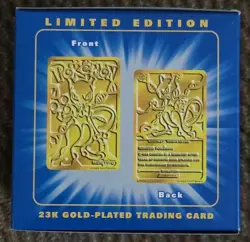Pokemon Burger King 23k Gold Plated Trading Card Mewtwo Sealed In Blue Box, New - Image 5