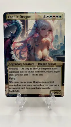 The Ur Dragon Custom Anime Art MTG Commander EDH Fan-Made Card V2 - Image 2