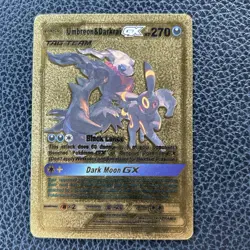 Umbreon & Darkrai GX Tag Team Gold Foil Fan/Display Art Card NM - Image 1