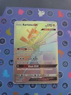Pokemon TCG Kartana GX Full Art Rainbow Hyper Rare Card 117/111 - Image 1