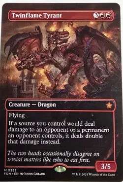 x1 Twinflame Tyrant FDN Foundations MTG 333 MYTHIC BORDERLESS M/NM 1x - Image 1