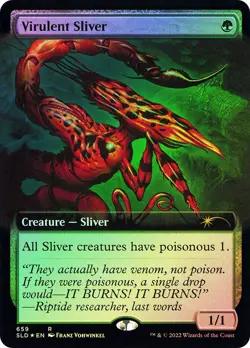 MTG FOIL Virulent Sliver Secret Lair Extended Art - Secret Lair #659 - Image 1