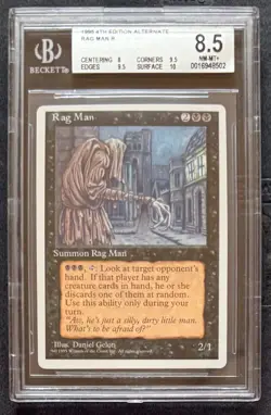 Rag Man MTG 4th Edition ALTERNATE BGS Mint 8.5 = at least PSA/CGC 9 Ultra Rare!! - Image 1