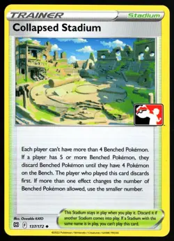 Pokemon Sword & Shield Brilliant Stars Prize Pack 137/172 Collapsed Stadium - Image 1