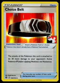 Pokemon Sword & Shield Brilliant Stars Prize Pack Line Holo 135/172 Choice Belt - Image 1