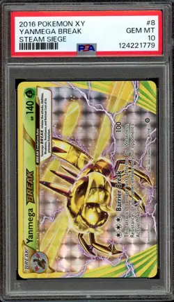 2016 Pokemon XY Steam Siege Yanmega Break 8/114 PSA 10 Gem Mint Pop 74 - Image 1