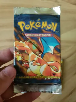 1st Edition German Base Set Booster Pack Wrapper Pokemon Charizard Lot of 4 - Image 3