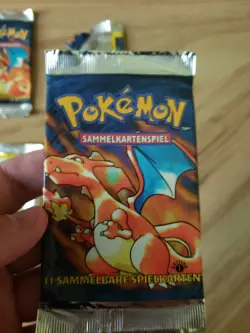 1st Edition German Base Set Booster Pack Wrapper Pokemon Charizard Lot of 4 - Image 4