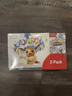 Pokemon TCG Prismatic Evolutions ETB with Booster Bundle Costco 2-Pack Sealed - Image 1