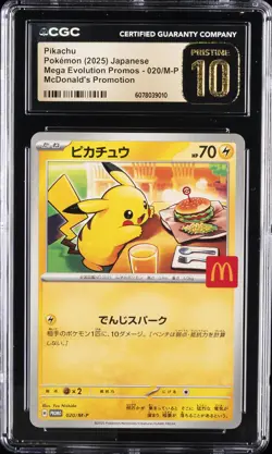 2025 POKEMON JPN MEGA EVOLUTION MCDONALDS PROMO #020/M-P PIKACHU CGC 10 PRISTINE - Image 1