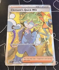 Pokemon TCG Clemont's Quick Wit 229/191 SV08: Surging Sparks Holo Ultra Rare NM - Image 1