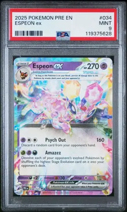 2025 POKEMON ESPEON EX PSA 9 HOLO PRISMATIC EVOLUTIONS SURPRISE BOX EXCLUSIVE 🚀 - Image 1